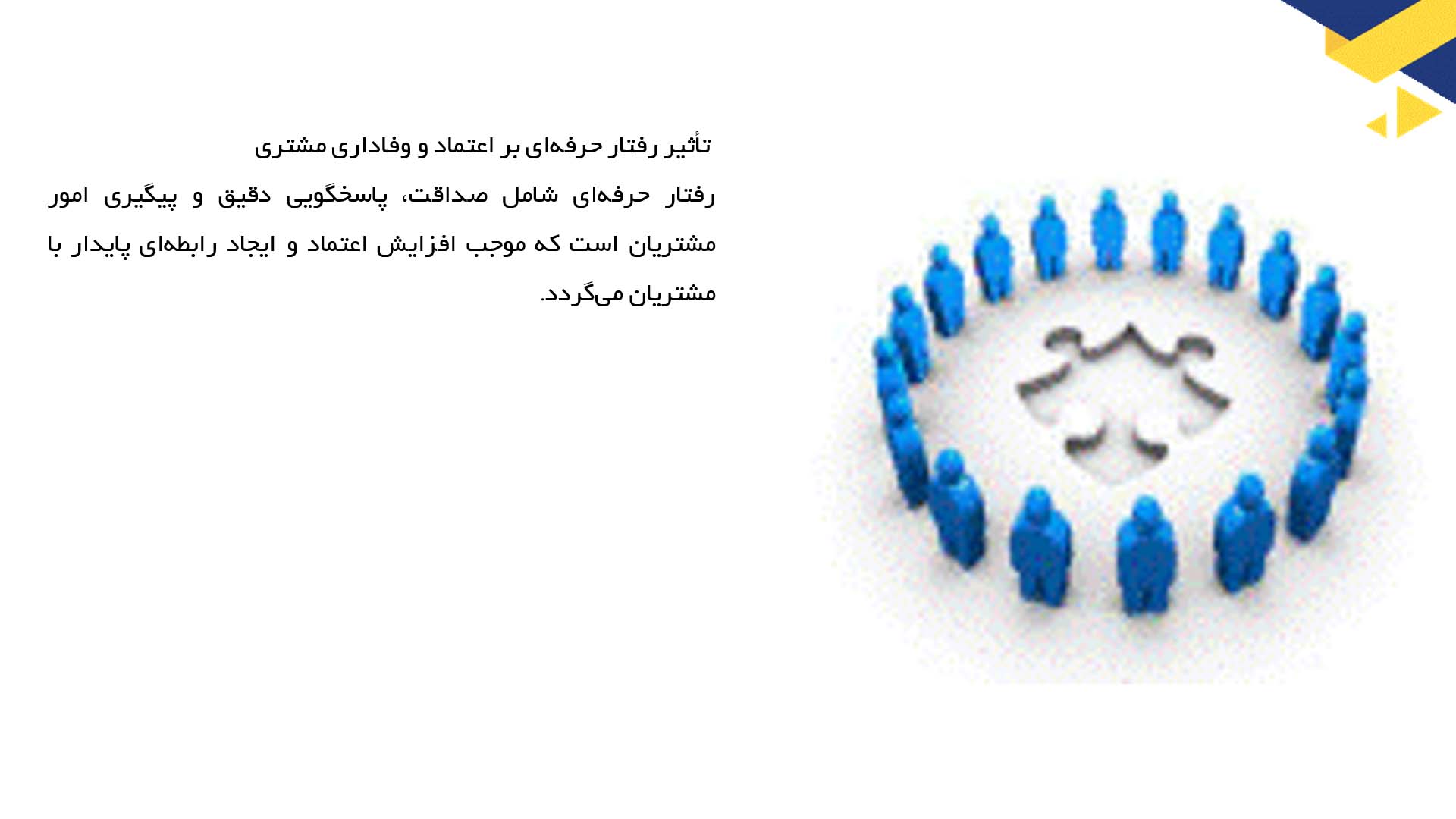 پاورپوینت در مورد آداب معاشرت با مشتریان و ارباب رجوع